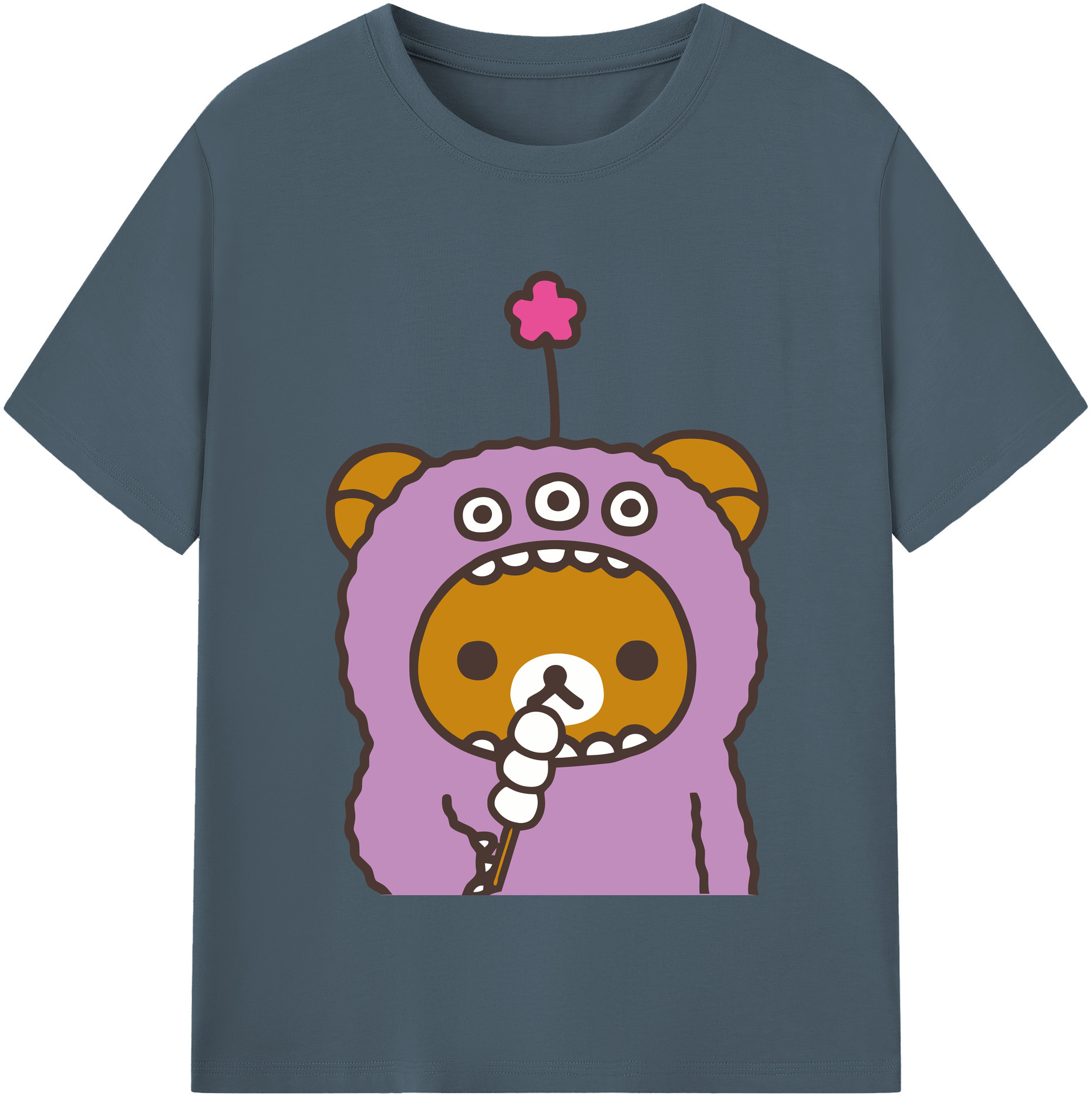 （画像用） リラックマ リラックマ キイロイトリ Rilakkuma Korilakkuma Kiiroitori 綿100％半袖Tシャツ（フロントプリント）